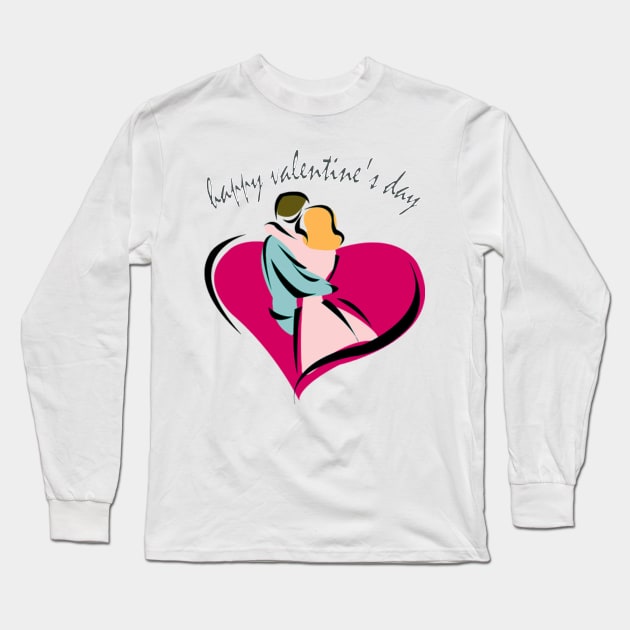 valentine's day t-shit Long Sleeve T-Shirt by adouniss